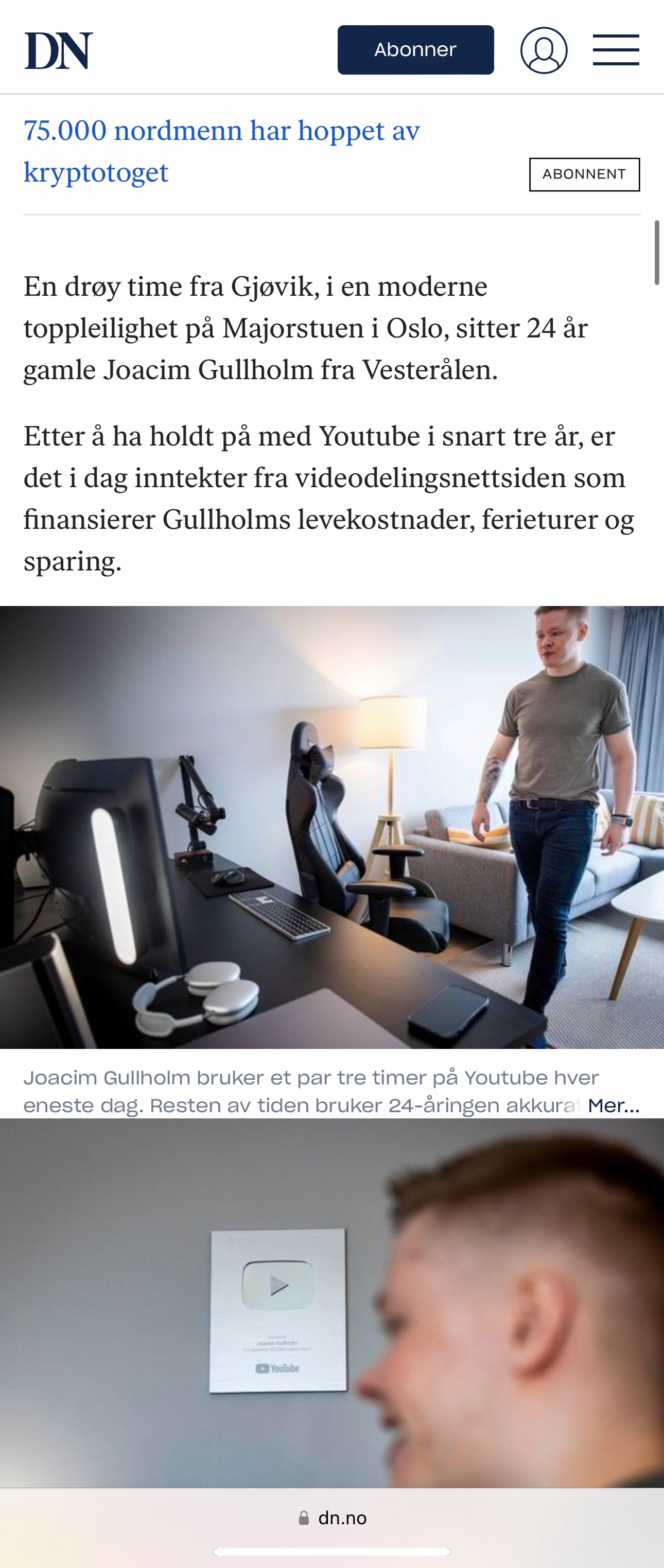 Dagens Næringsliv article